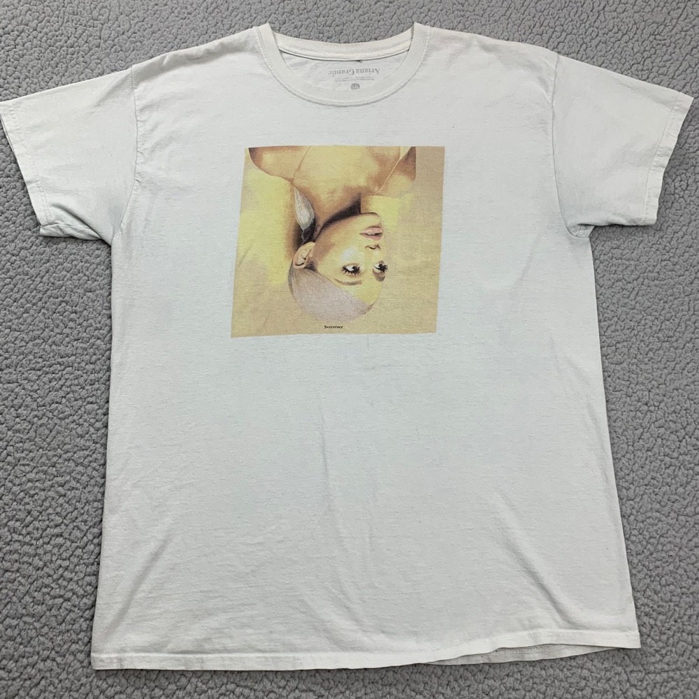 Ariana Grande T-Shirt Unisex Large White‎ Sweetener 2018 Tour Graphic Cotton Tee